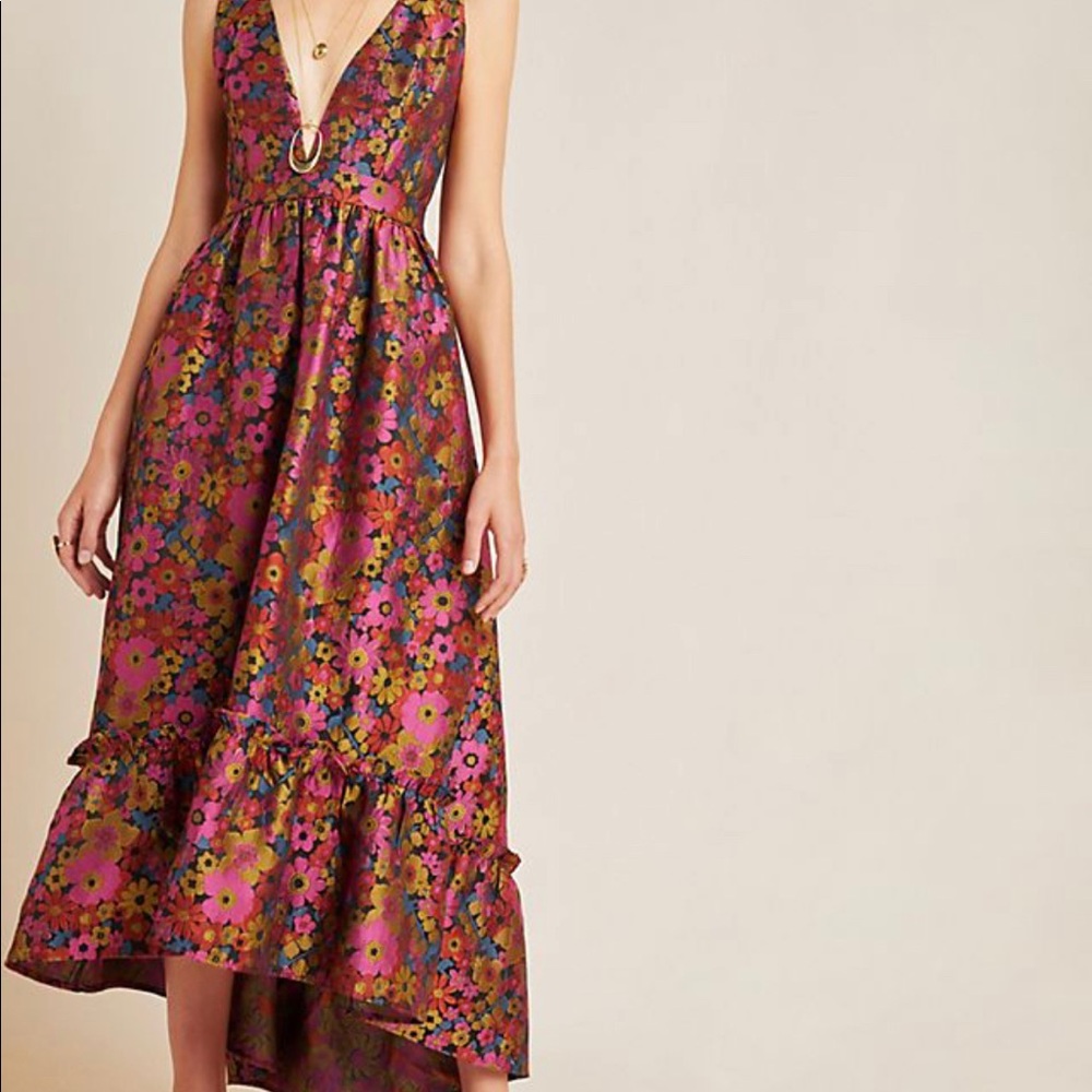 Hutch Floral High Low Dress - Purple and Pink